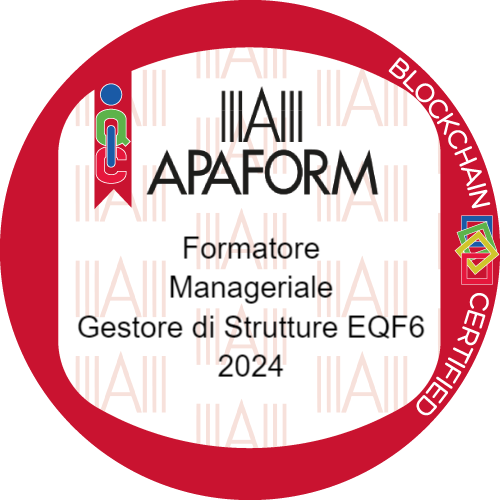 Formatore manageriale gestore di strutture livello EQF 6 stimato da APAFORM